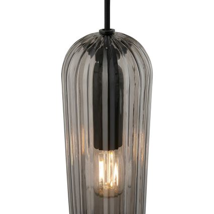 Nordlux - Rippvalgusti kaabliga MIELLA 3xE27/25W/230V must/suitsune