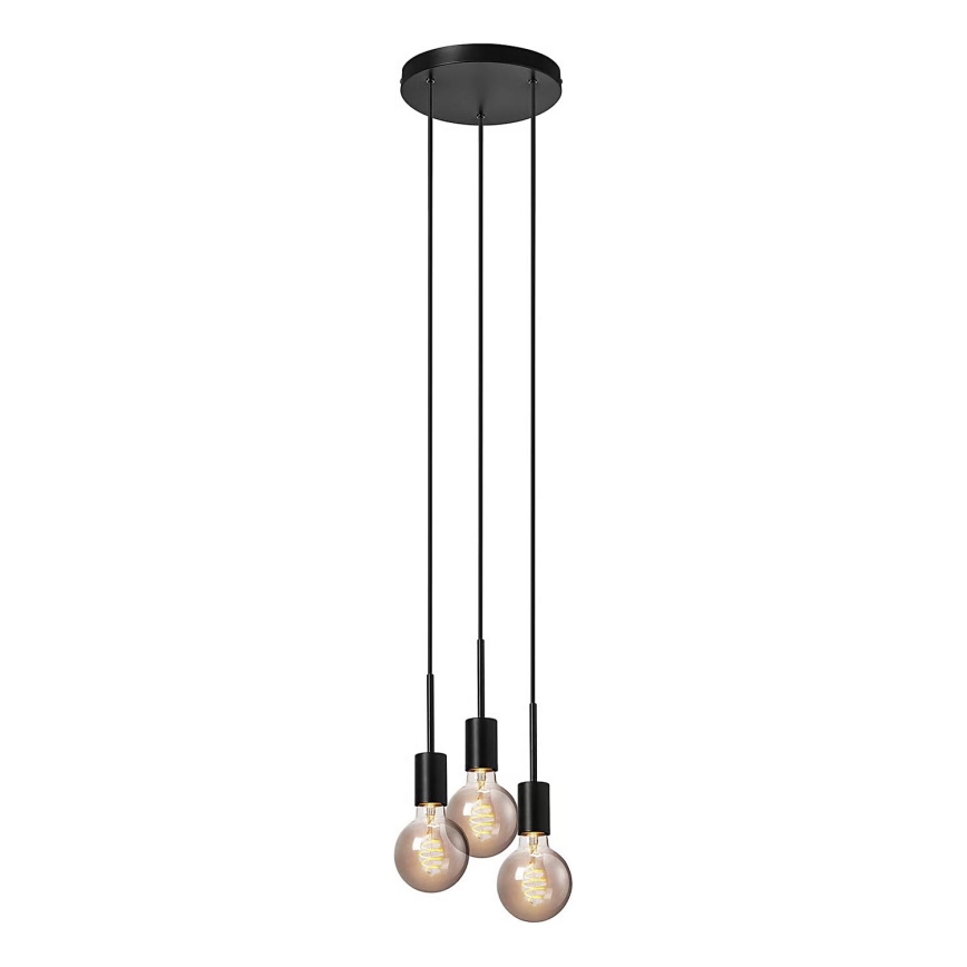 Nordlux - Rippvalgusti kaablil PACO 3xE27/25W/230V must