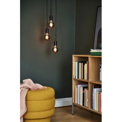 Nordlux - Rippvalgusti kaablil PACO 3xE27/25W/230V must