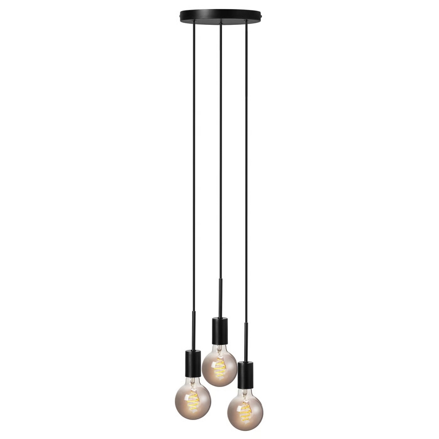 Nordlux - Rippvalgusti kaablil PACO 3xE27/25W/230V must