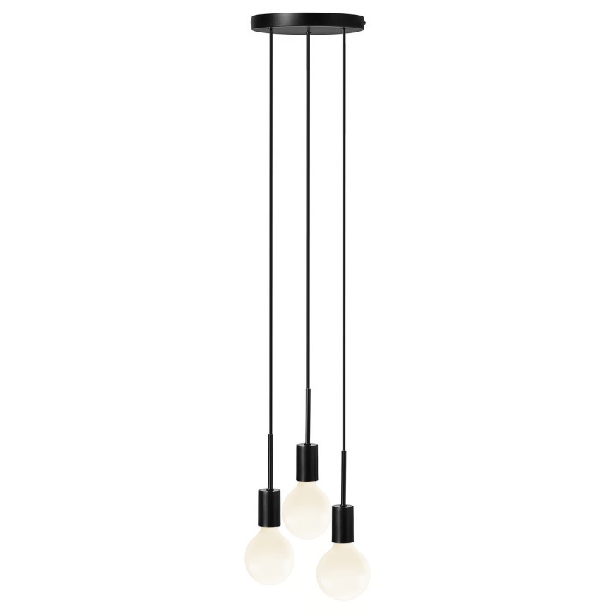 Nordlux - Rippvalgusti kaablil PACO 3xE27/25W/230V must