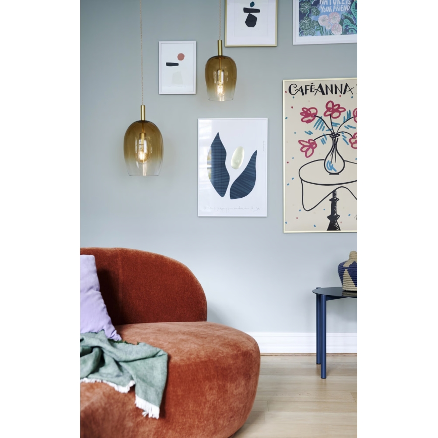 Nordlux - Rippvalgusti UMA kaabliga 1xE27/40W/230V, läbimõõt 18 cm, pruun/suitsune