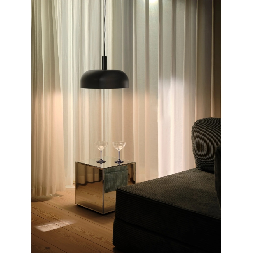 Nordlux - SANDRO rippvalgusti kaabliga, 1x E27/15W/230V, Ø 40 cm, must