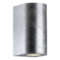 Nordlux - Seinale paigaldatav välisvalgusti CANTO 2xGU10/28W/230V IP44 hõbedane