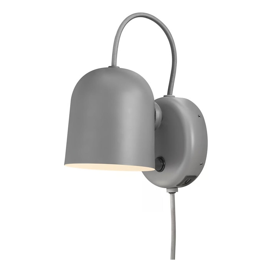 Nordlux - Seinavalgusti ANGLE USB-ühendusega 1xGU10/25W/230V hall