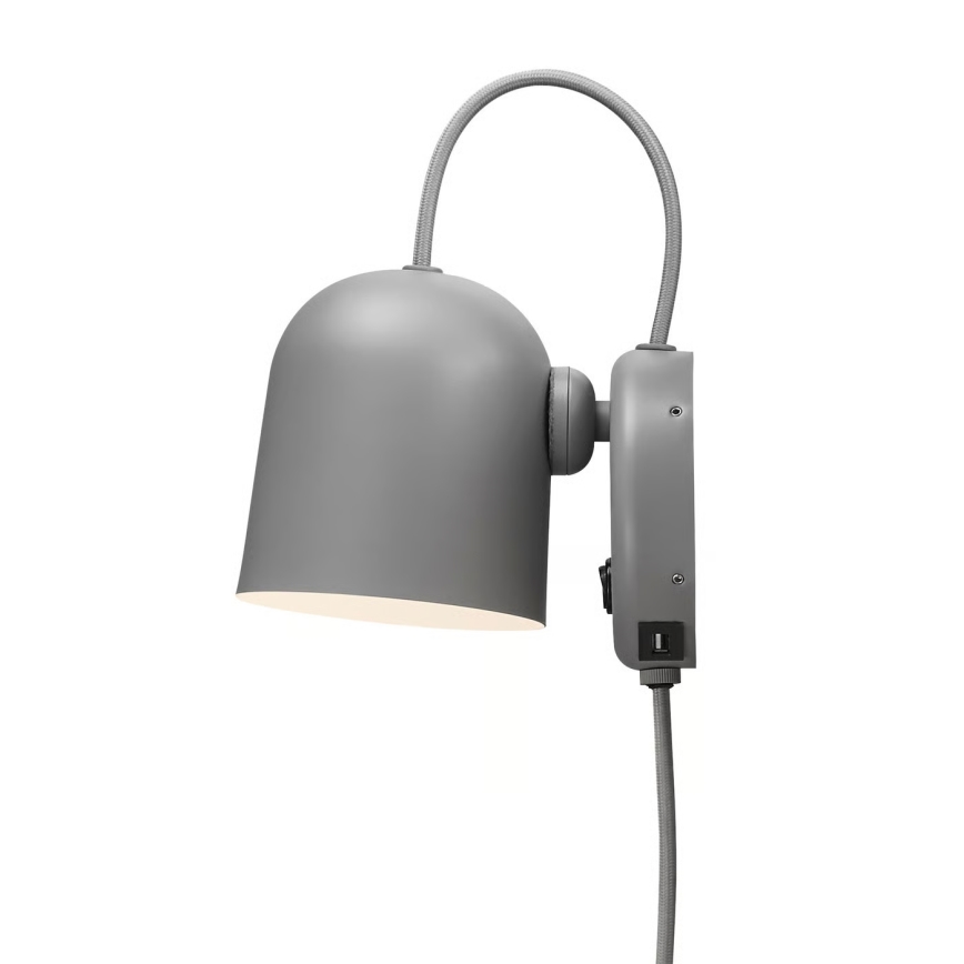 Nordlux - Seinavalgusti ANGLE USB-ühendusega 1xGU10/25W/230V hall