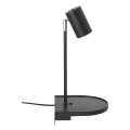 Nordlux - Seinavalgusti riiuliga CODY 1xGU10/15W/230V must