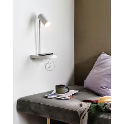 Nordlux - Seinavalgusti riiuliga CODY 1xGU10/15W/230V valge