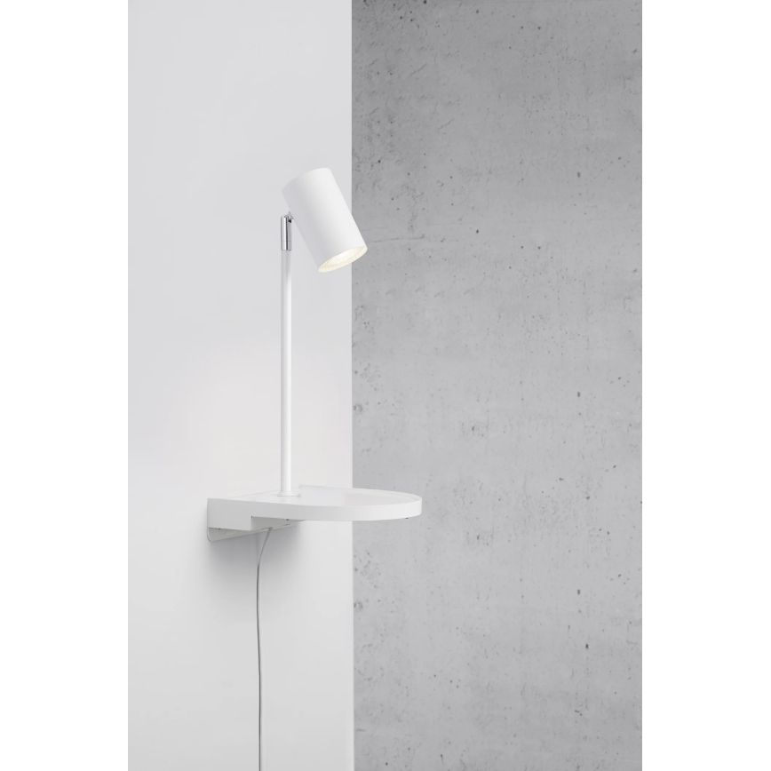 Nordlux - Seinavalgusti riiuliga CODY 1xGU10/15W/230V valge
