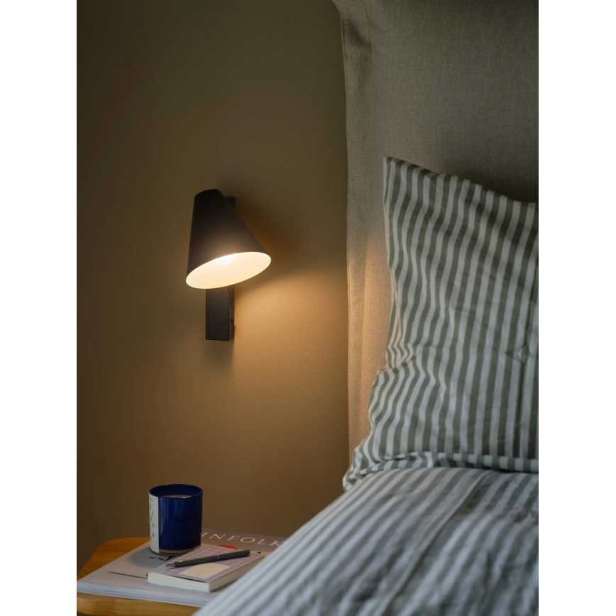 Nordlux - seinavalgusti USB-ühendusega WILMER 1xE14/40W/230V must