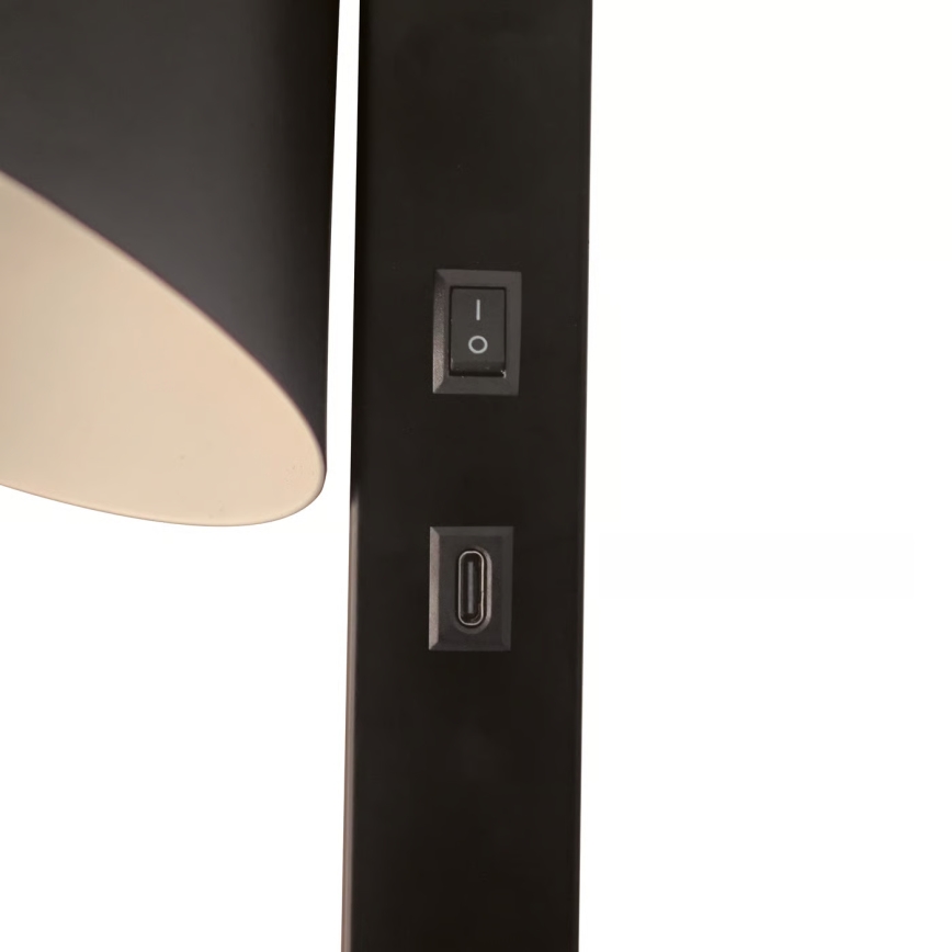 Nordlux - seinavalgusti USB-ühendusega WILMER 1xE14/40W/230V must