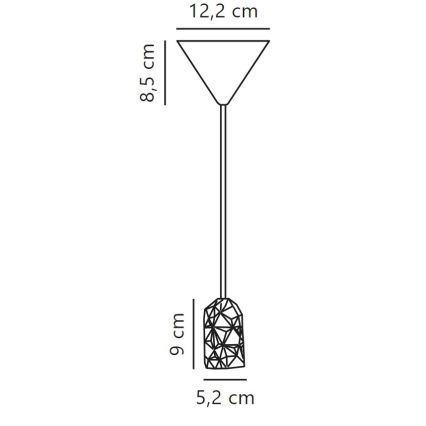 Nordlux - Toitekaabel HANG 1xE27/40W/230V hall/must