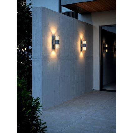 Nordlux - Väli seinavalgusti ALUDRA 2xE27/15W/230V IP54 antratsiit