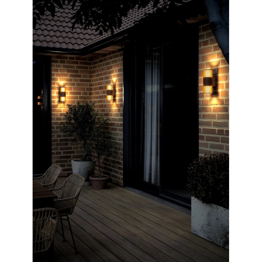 Nordlux - Väli seinavalgusti ALUDRA 2xE27/15W/230V IP54 pruun