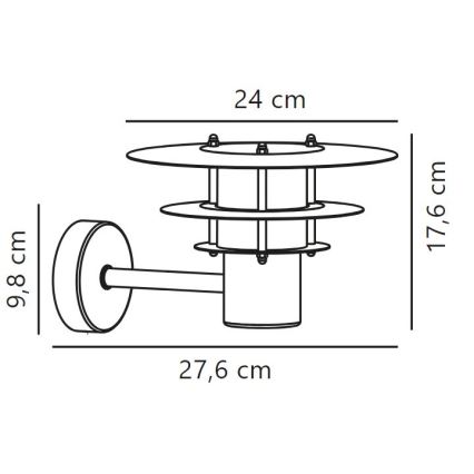 Nordlux - Väli seinavalgusti BASTIA 1xE14/12W/230V IP54 must