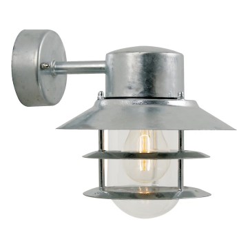 Nordlux - Väli seinavalgusti BLOKHUS 1xE27/60W/230V IP54 hõbedane