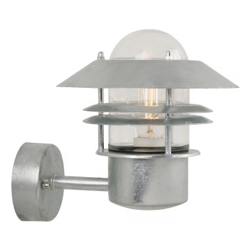 Nordlux - Väli seinavalgusti BLOKHUS 1xE27/60W/230V IP54 hõbedane