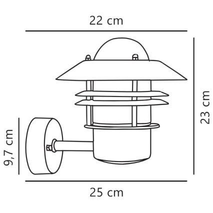 Nordlux - Väli seinavalgusti BLOKHUS 1xE27/60W/230V IP54 hõbedane