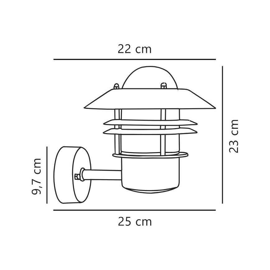 Nordlux - Väli seinavalgusti BLOKHUS 1xE27/60W/230V IP54 hõbedane