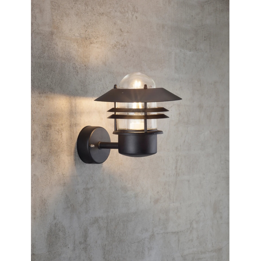 Nordlux - Väli seinavalgusti BLOKHUS 1xE27/60W/230V IP54 must