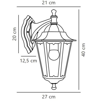 Nordlux - Väli seinavalgusti CARDIFF 1xE27/60W/230V IP44