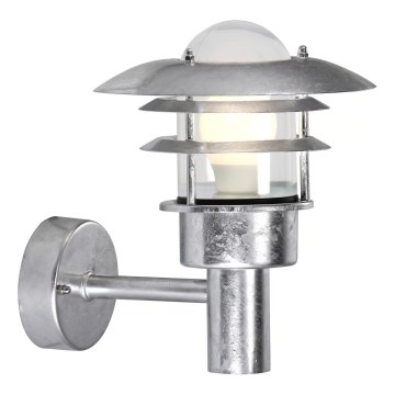 Nordlux - Väli seinavalgusti LONSTRUP 1xE27/60W/230V IP44 hõbedane