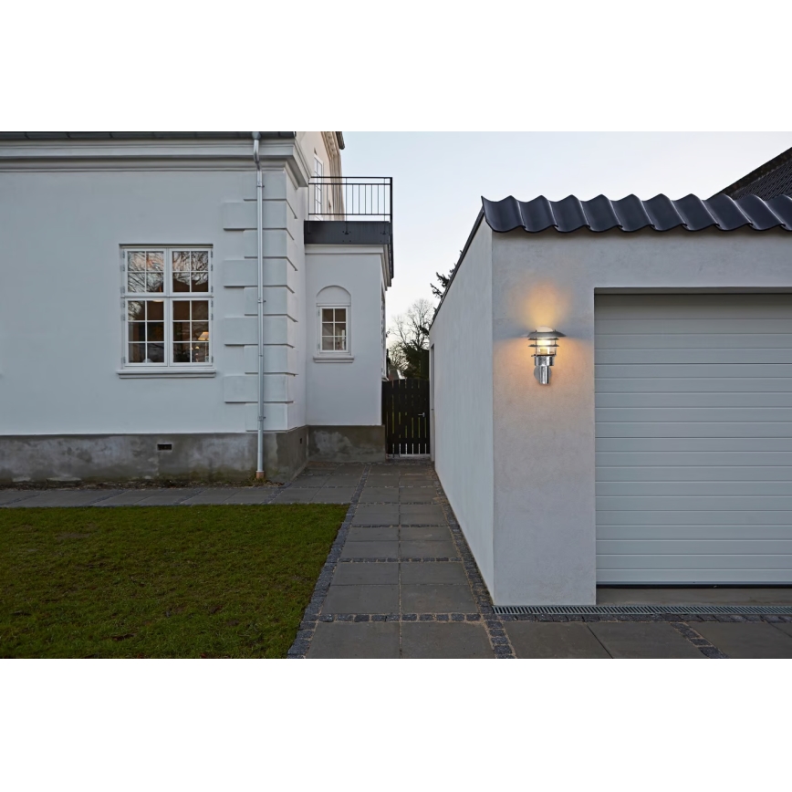 Nordlux - Väli seinavalgusti LONSTRUP 1xE27/60W/230V IP44 hõbedane