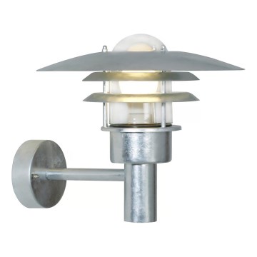 Nordlux - Väli seinavalgusti LONSTRUP 1xE27/60W/230V IP44 hõbedane