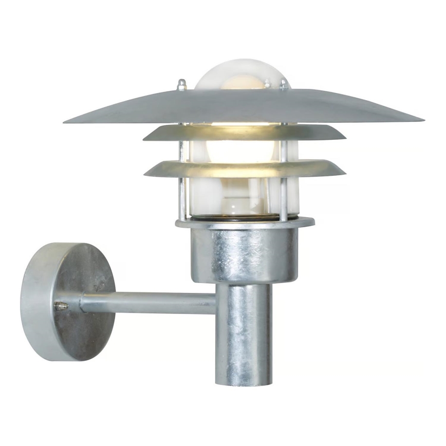 Nordlux - Väli seinavalgusti LONSTRUP 1xE27/60W/230V IP44 hõbedane