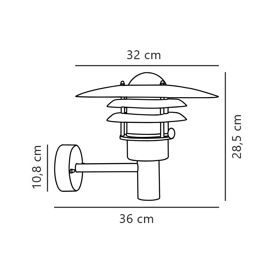 Nordlux - Väli seinavalgusti LONSTRUP 1xE27/60W/230V IP44 hõbedane