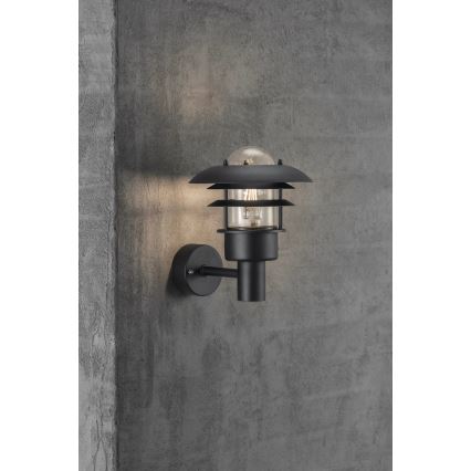 Nordlux - Väli seinavalgusti LONSTRUP 1xE27/60W/230V IP44 must