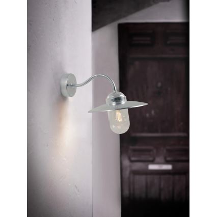 Nordlux - Väli seinavalgusti LUXEMBOURG 1xE27/60W/230V IP54 hõbedane