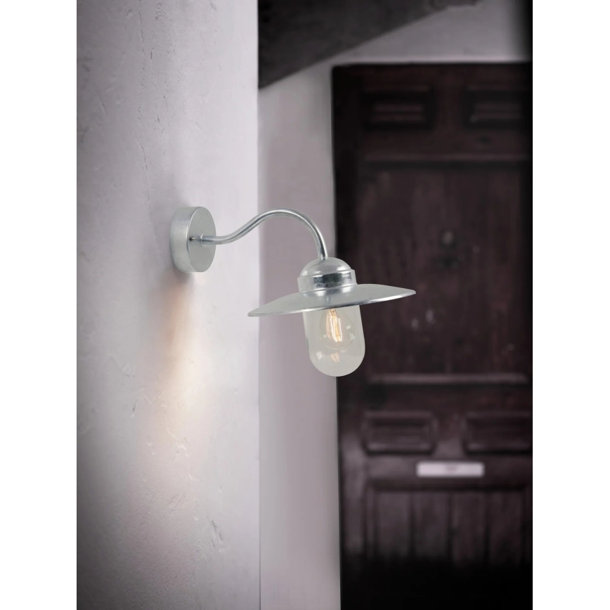 Nordlux - Väli seinavalgusti LUXEMBOURG 1xE27/60W/230V IP54 hõbedane