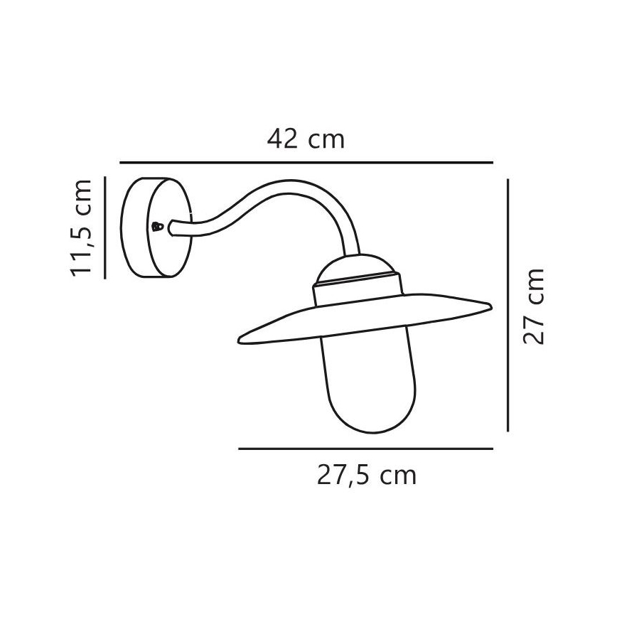 Nordlux - Väli seinavalgusti LUXEMBOURG 1xE27/60W/230V IP54 must