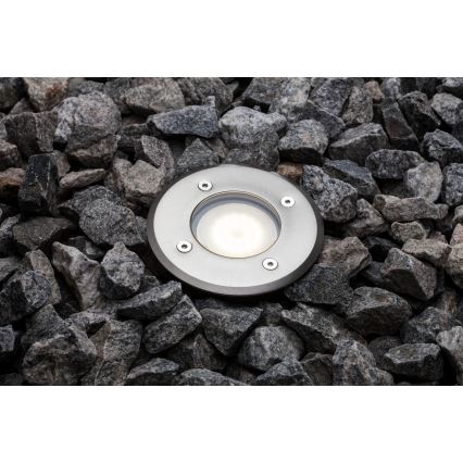 Nordlux - Väli sissesõiduteevalgusti PATO 1xGU10/35W/230V IP65 matt kroom ümmargune