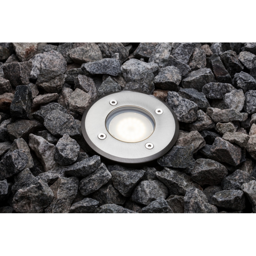 Nordlux - Väli sissesõiduteevalgusti PATO 1xGU10/35W/230V IP65 matt kroom ümmargune