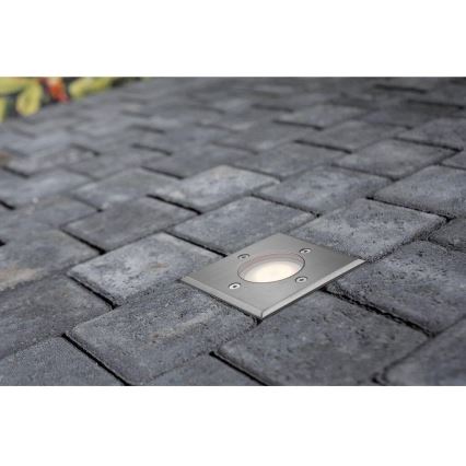 Nordlux - Väli sissesõiduteevalgusti PATO 1xGU10/35W/230V IP65 matt kroom kandiline