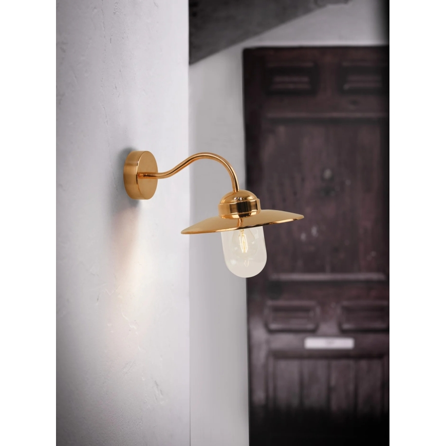 Nordlux - Välisseinale paigaldatav seinavalgusti LUXEMBOURG 1xE27/60W/230V IP54 vaskviimistlusega