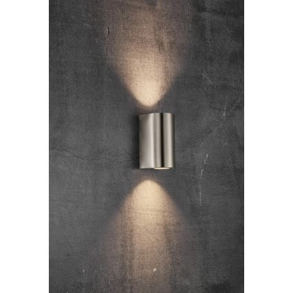 Nordlux - Välisseinavalgusti CANTO 2xGU10/28W/230V IP44 roostevaba teras