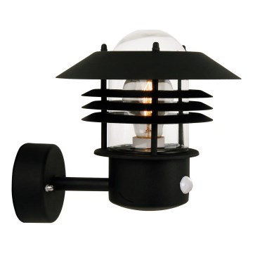 Nordlux - Välisseinavalgusti liikumisanduriga VEJERS 1xE27/60W/230V IP54 hõbedane