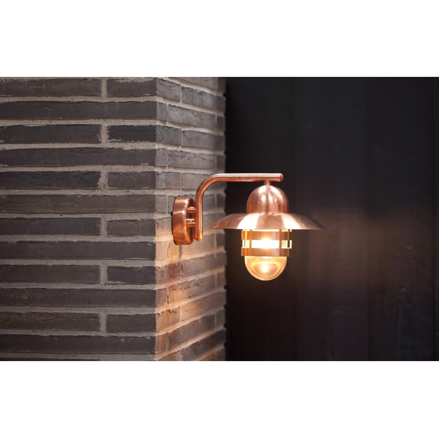 Nordlux - Välisseinavalgusti NIBE 1xE27/60W/230V IP54 vaskne