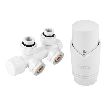 Novaservis - Keskühendusega radiaatorikomplekt, nurgamudel, valge