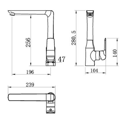 Novaservis - köögisegisti NOBLESS TINA läikiv kroom