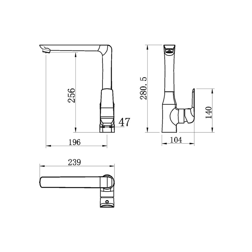 Novaservis - Köögisegisti NOBLESS TINA must