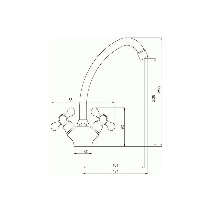 Novaservis - Köögisegisti TITANIA RETRO, läikiv kroom