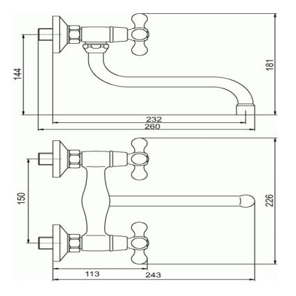 Novaservis - Köögivalamu/valamu segisti TITANIA RETRO läikiv kroom