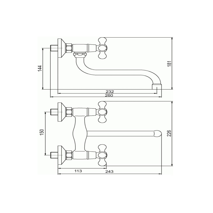 Novaservis - Köögivalamu/valamu segisti TITANIA RETRO läikiv kroom