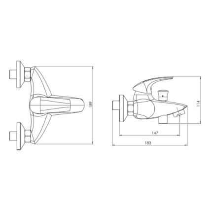 Novaservis - METALIA vannisegisti, läikiv kroom