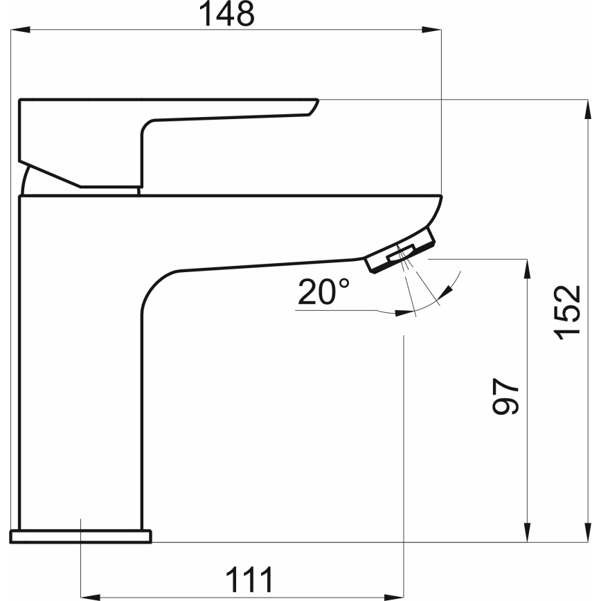 Novaservis - Valamu kraan METALIA ECO 15,2 cm matt must