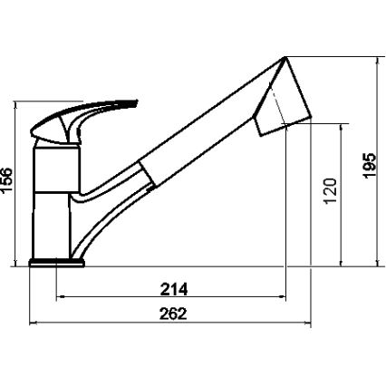 Novaservis - Valamu segisti väljatõmmatava pihustiga METALIA, läikiv kroom